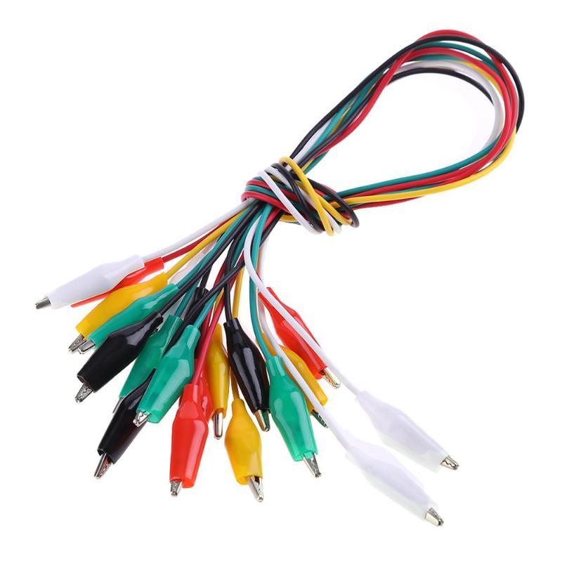 10-Piece Alligator Clips Test Cables for Electrical DIY Projects