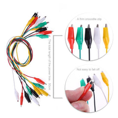 10-Piece Alligator Clips Test Cables for Electrical DIY Projects