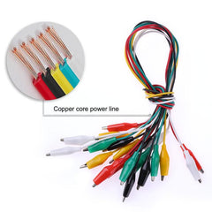 10-Piece Alligator Clips Test Cables for Electrical DIY Projects