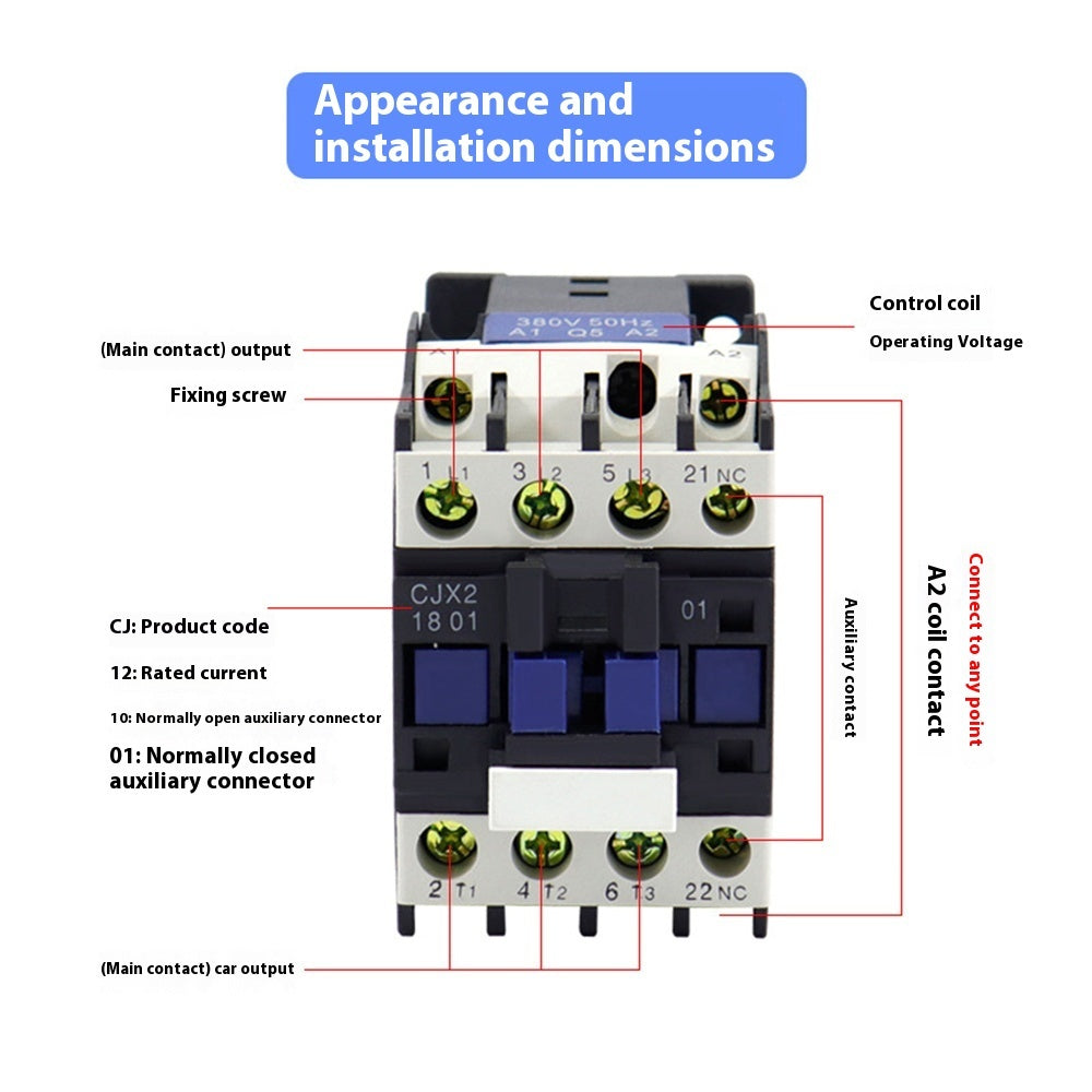 AC Contactor Single Phase 220V – 9-32A with Rail & Screw Mounting