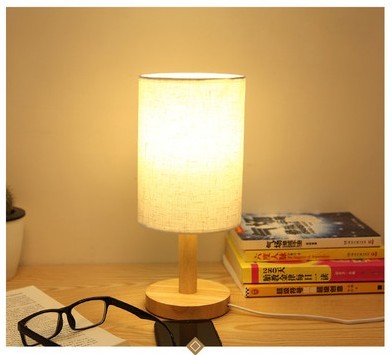 Wooden Room Light USB Table Lamp LED Decorative Lighting for Bedroom