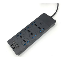 New 3000W Power Strip with 4 USB Ports, 6 Outlets & 2M Cable