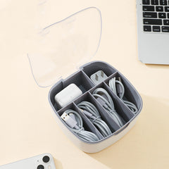 Dust-Proof Charging Cable Storage Box - Data Cable Organizer