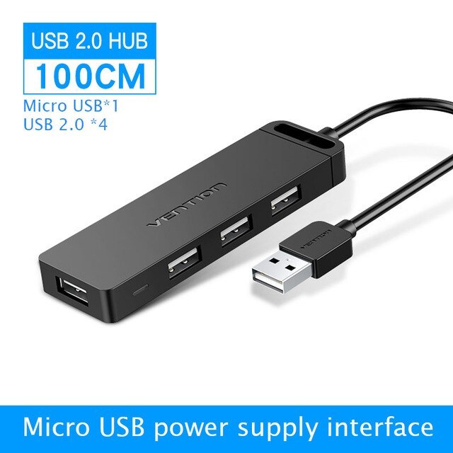 USB 3.0 Extender Splitter Hub, One to Four Ports with Power Supply