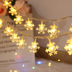 LED Snowflake Lighting Chain for Room Decoration, 3M, Warm White & Color