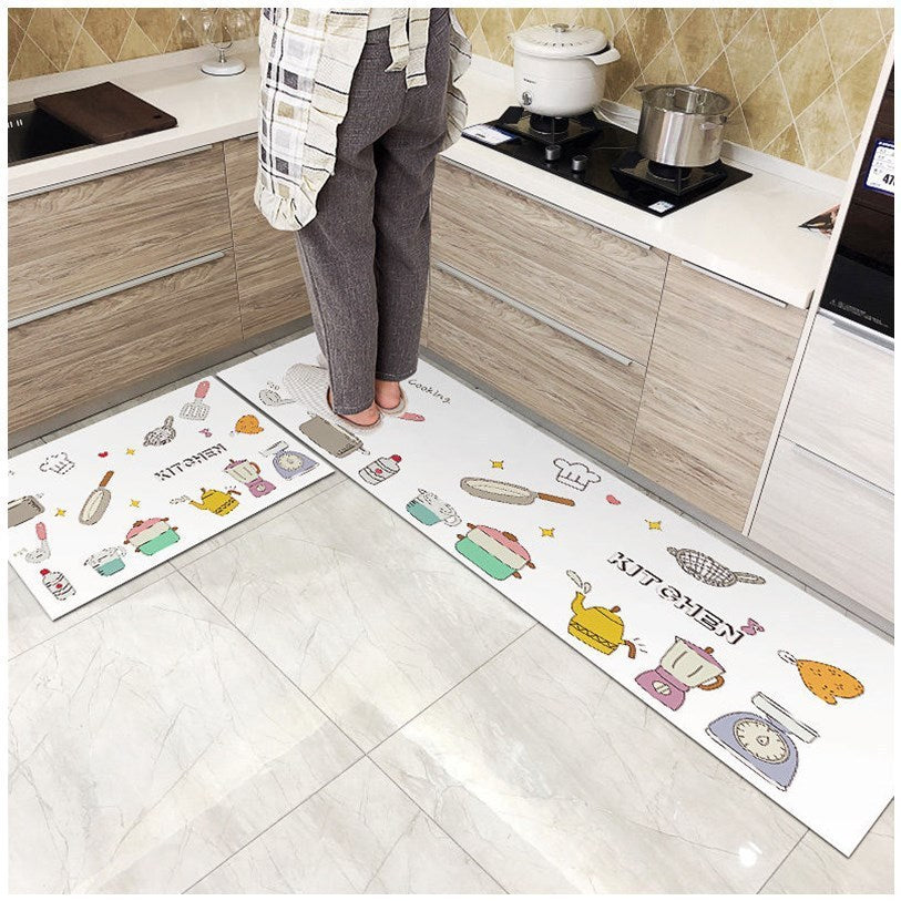 Elegant Kitchen and Bathroom Floor Mats - Oil-Proof and Durable