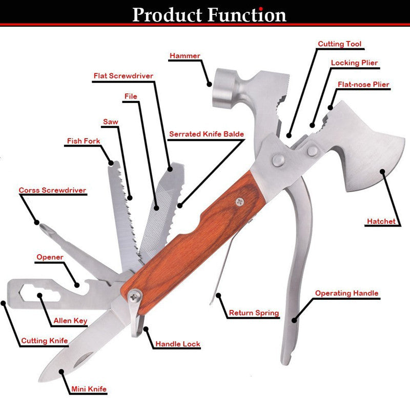 Stainless Steel Outdoor Multi-Purpose Pliers with 11 Tools