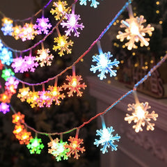 LED Snowflake Lighting Chain for Room Decoration, 3M, Warm White & Color