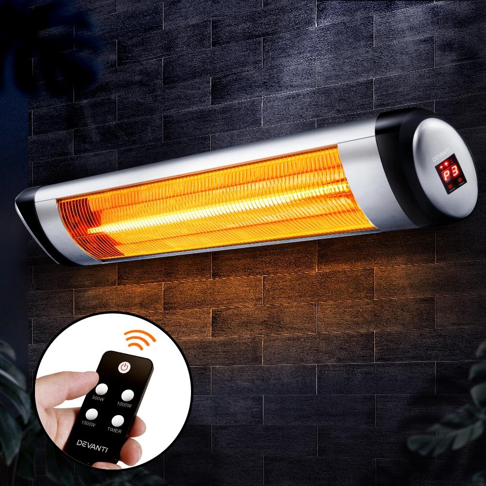 Devanti Electric Infrared Patio Heater Radiant Strip Indoor Outdoor