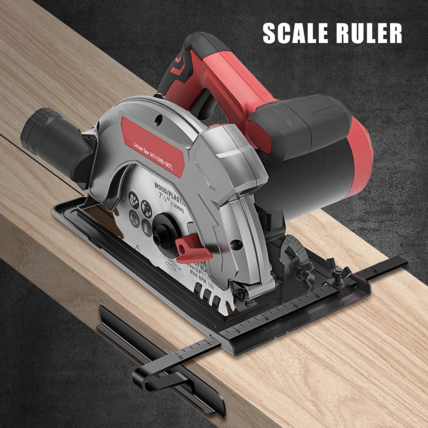 1500W Circular Saw with Track Guide & 2 Blades (7-1/4", 24T/40T), 5000RPM