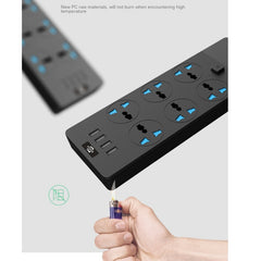 New 3000W Power Strip with 4 USB Ports, 6 Outlets & 2M Cable