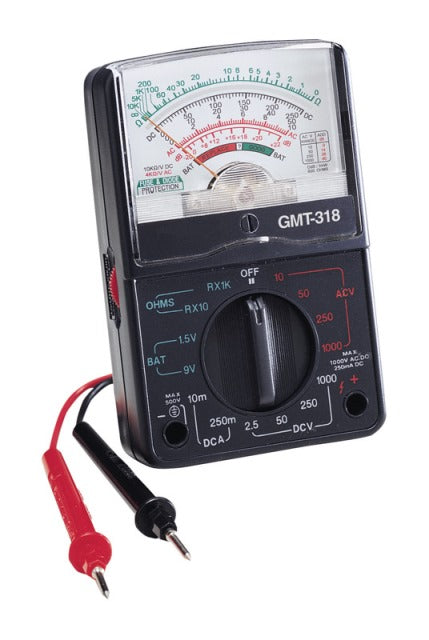 GB Electrical GMT318 500V 14-Range Analog Multi-Tester with Fuse Protection