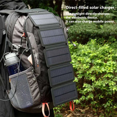 10W Folding Solar Charger with Compass for Outdoor & Emergency Use