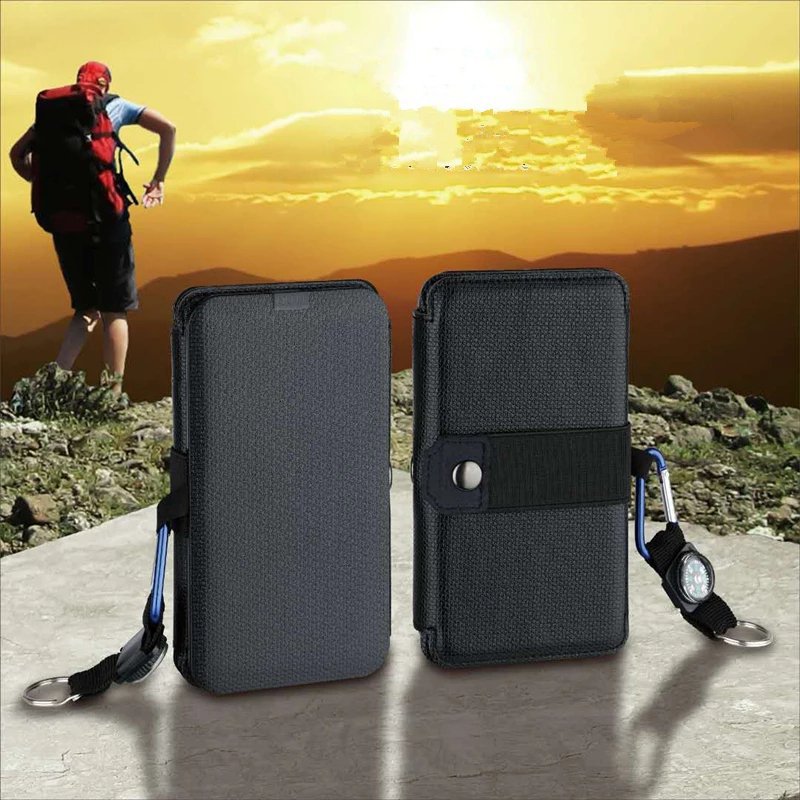 10W Folding Solar Charger with Compass for Outdoor & Emergency Use