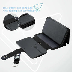 10W Folding Solar Charger with Compass for Outdoor & Emergency Use