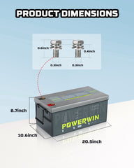 POWERWIN 51.2V 100Ah LiFePO4 Battery for Solar, RV, Off-Grid Use