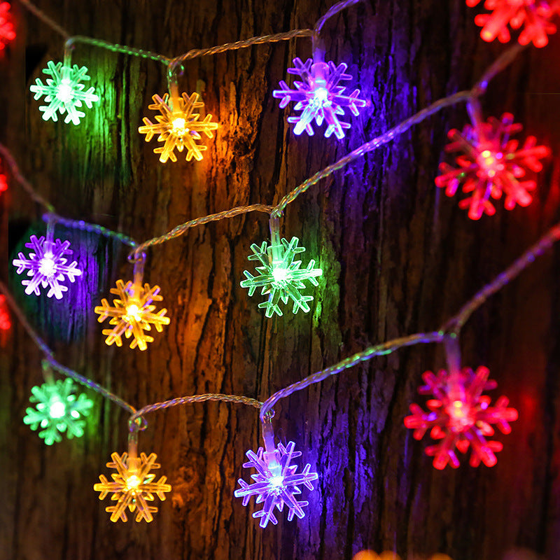 LED Snowflake Lighting Chain for Room Decoration, 3M, Warm White & Color